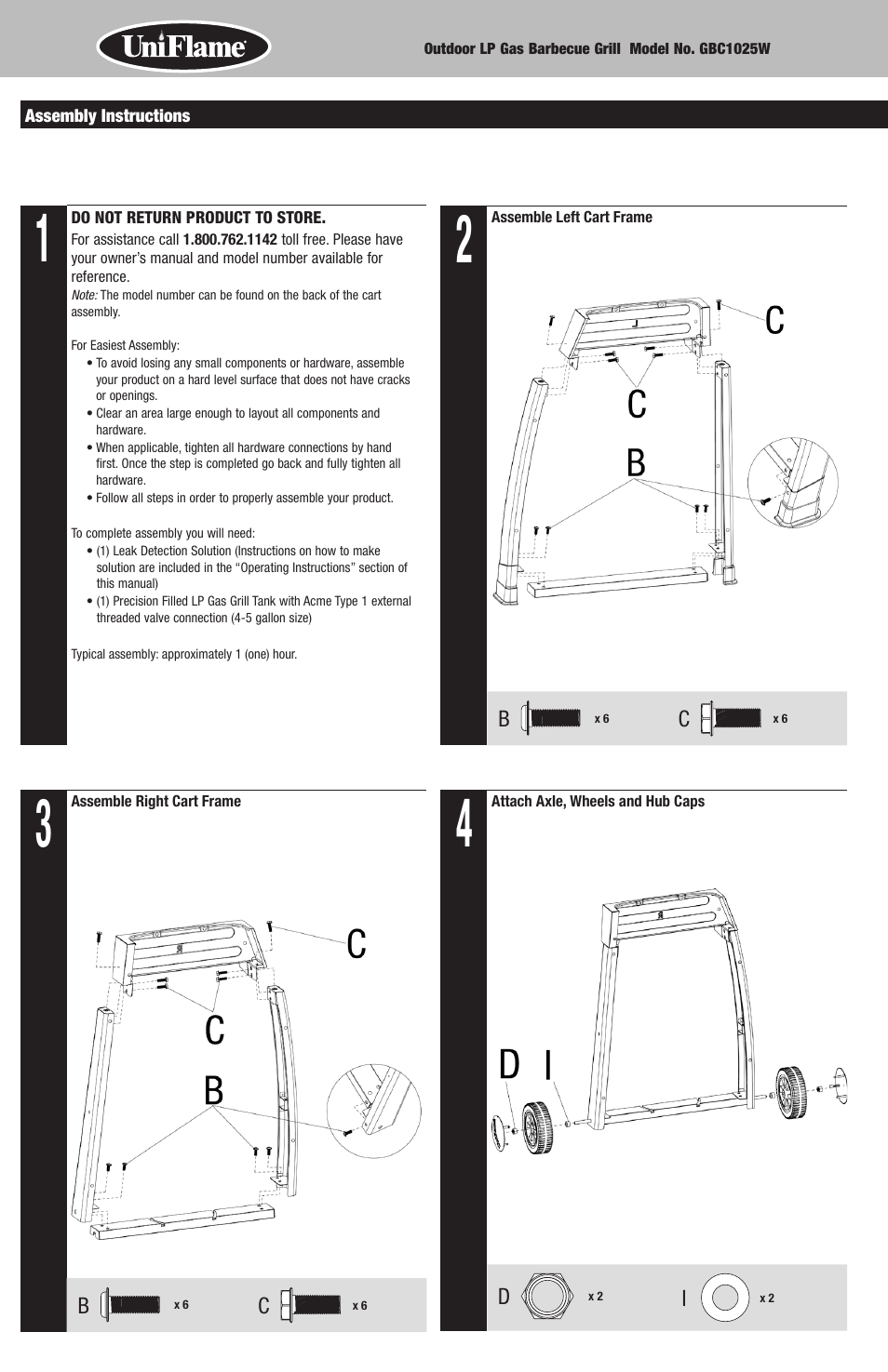 Blue Rhino GBC1025W User Manual | Page 4 / 28