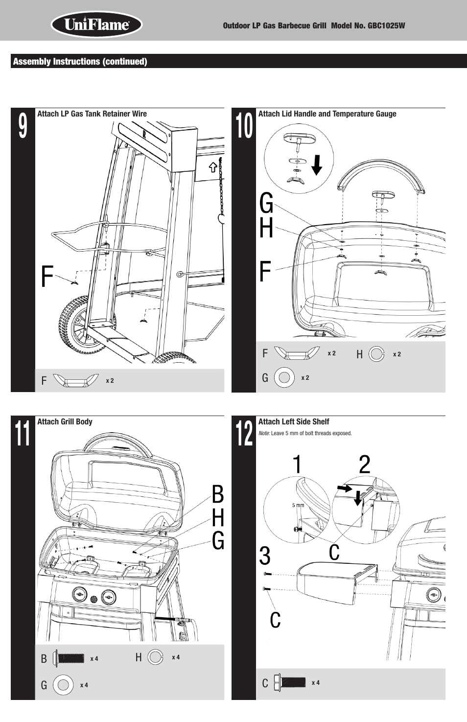 Blue Rhino GBC1025W User Manual | Page 6 / 28