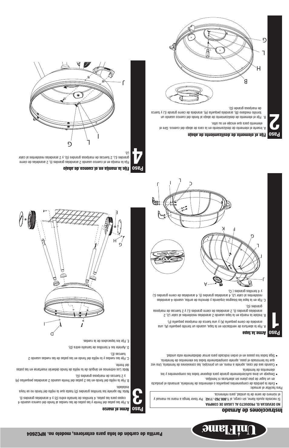 Jl i g, Bh l g, Paso | Instrucciones de armado | Blue Rhino NPC2604 User Manual | Page 9 / 12