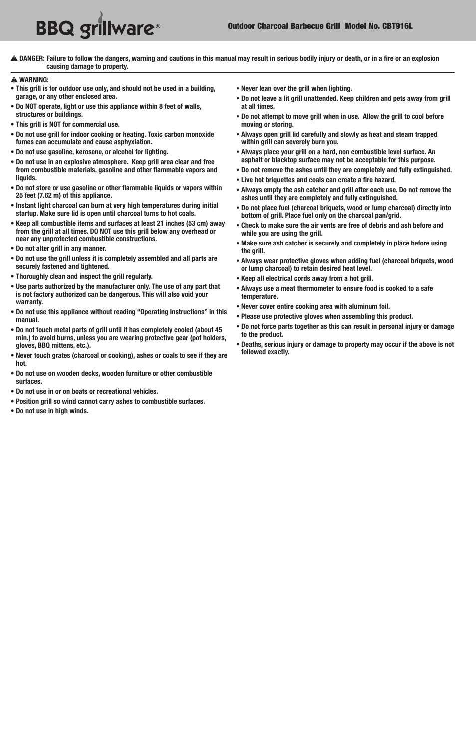 Blue Rhino CBT916L User Manual | Page 2 / 16