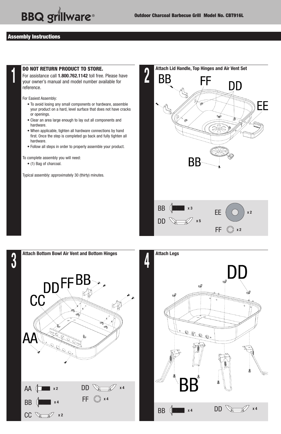 Blue Rhino CBT916L User Manual | Page 4 / 16