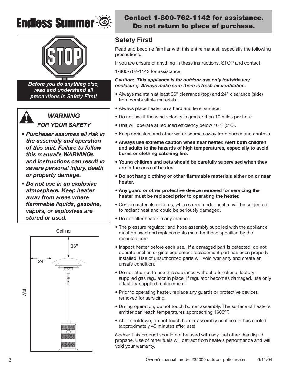 Safety first, Warning | Blue Rhino 235000 User Manual | Page 4 / 42