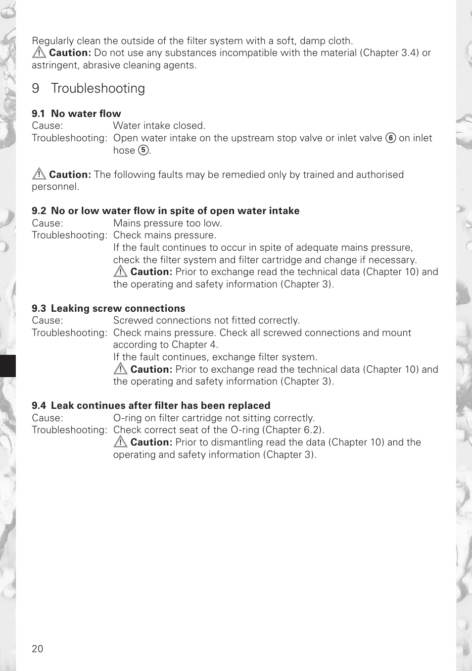 9 troubleshooting | Brita 1200 User Manual | Page 12 / 14