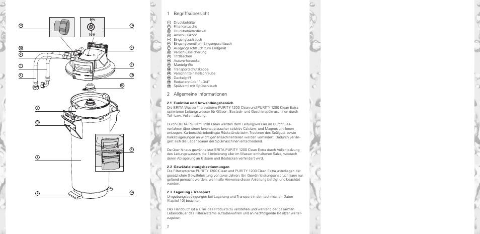 1 begriffsübersicht, 2 allgemeine informationen | Brita 1200 User Manual | Page 3 / 14