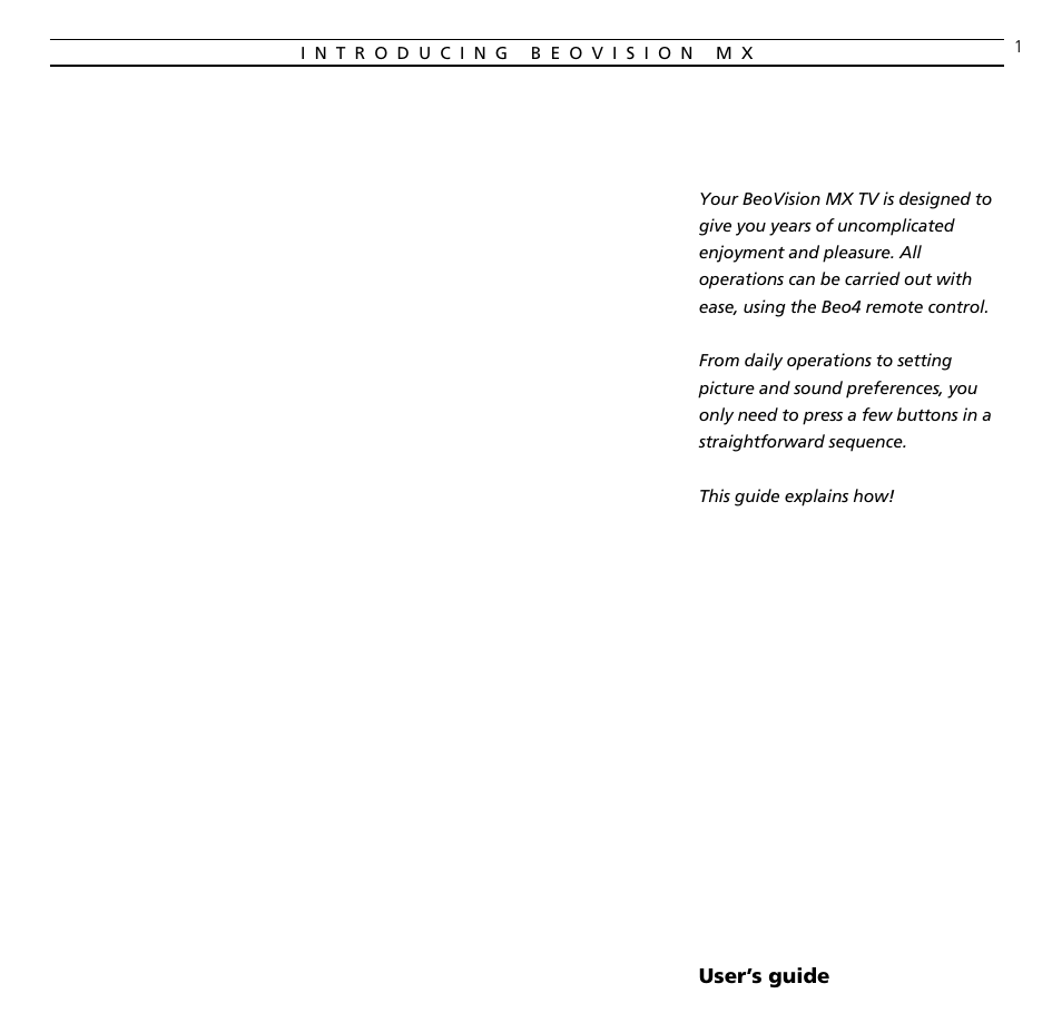 Bang & Olufsen BeoVision MX TV User Manual | 40 pages