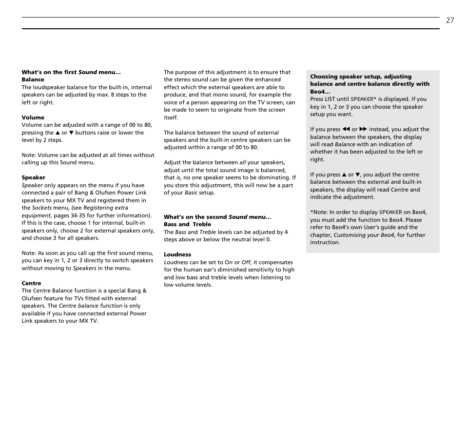 Bang & Olufsen BeoVision MX TV User Manual | Page 27 / 40