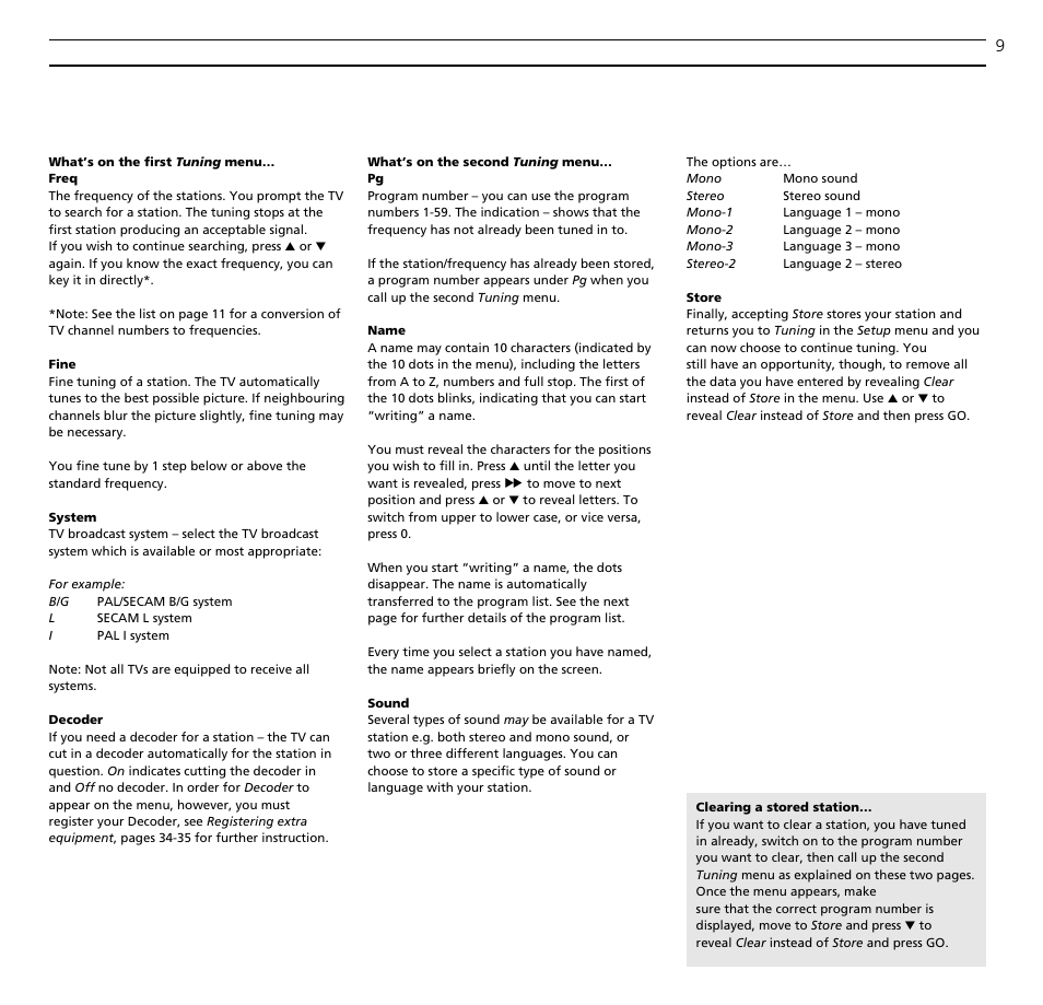 Bang & Olufsen BeoVision MX TV User Manual | Page 9 / 40