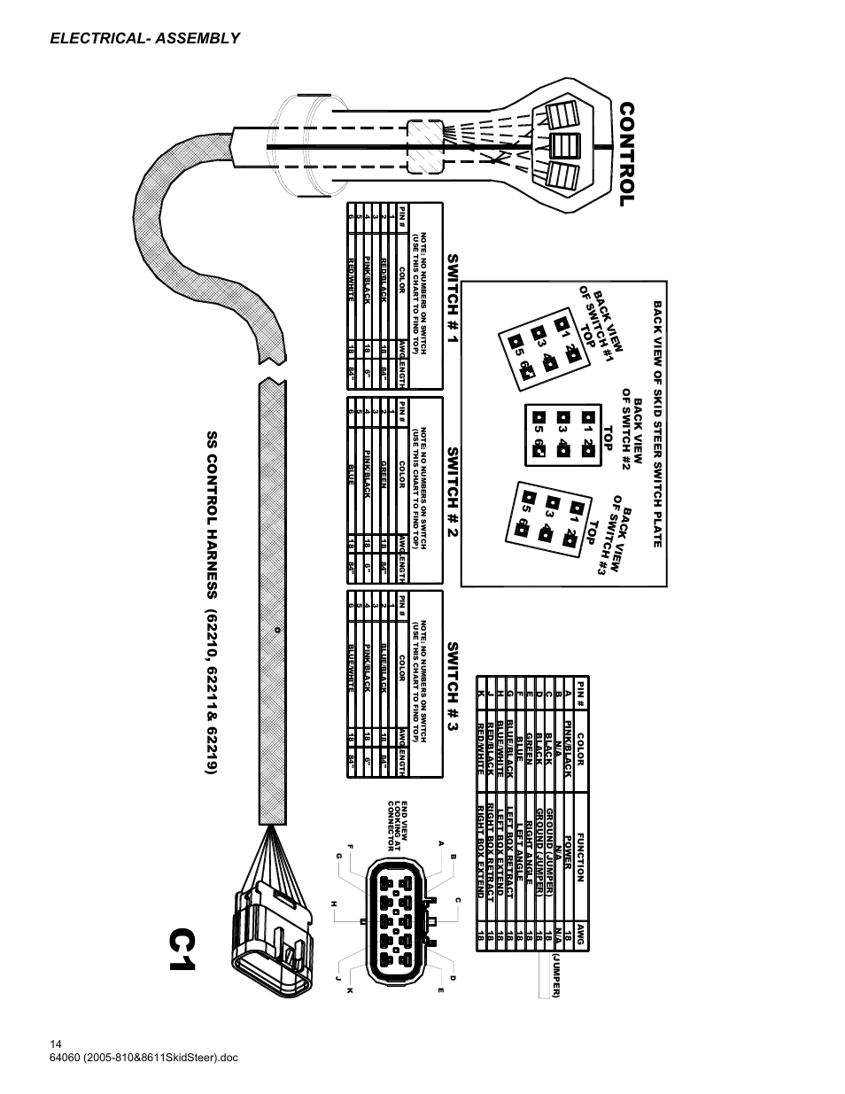 Control, Electrical- assembly, Switch # 1 | Switch # 2, Sw it ch # 3 | Blizzard Entertainment Blizzard Power Plow 810SS User Manual | Page 14 / 32