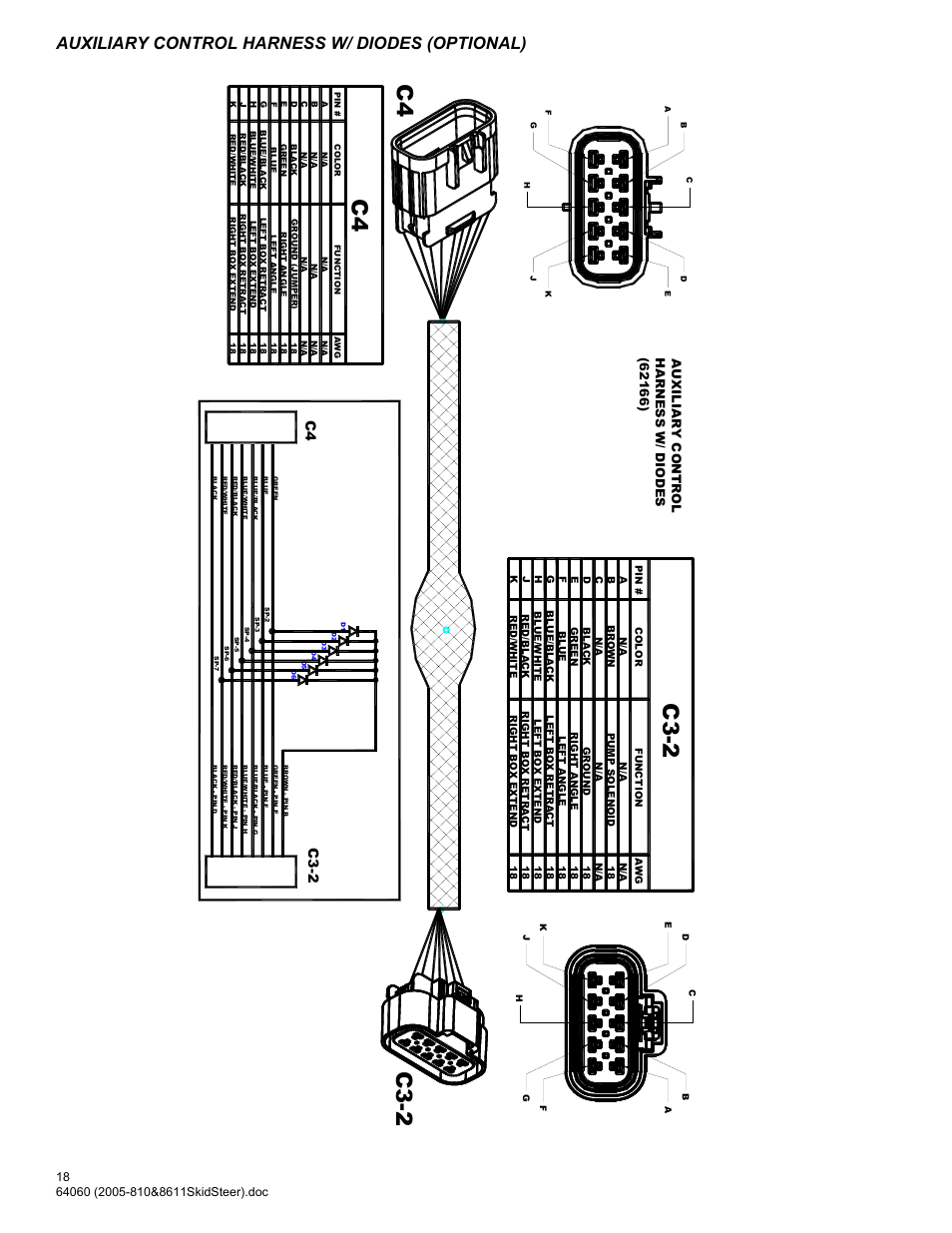 C4 c3-2, C3-2 c4, Auxiliary control harness w/ diodes (optional) | C3 -2 | Blizzard Entertainment Blizzard Power Plow 810SS User Manual | Page 18 / 32