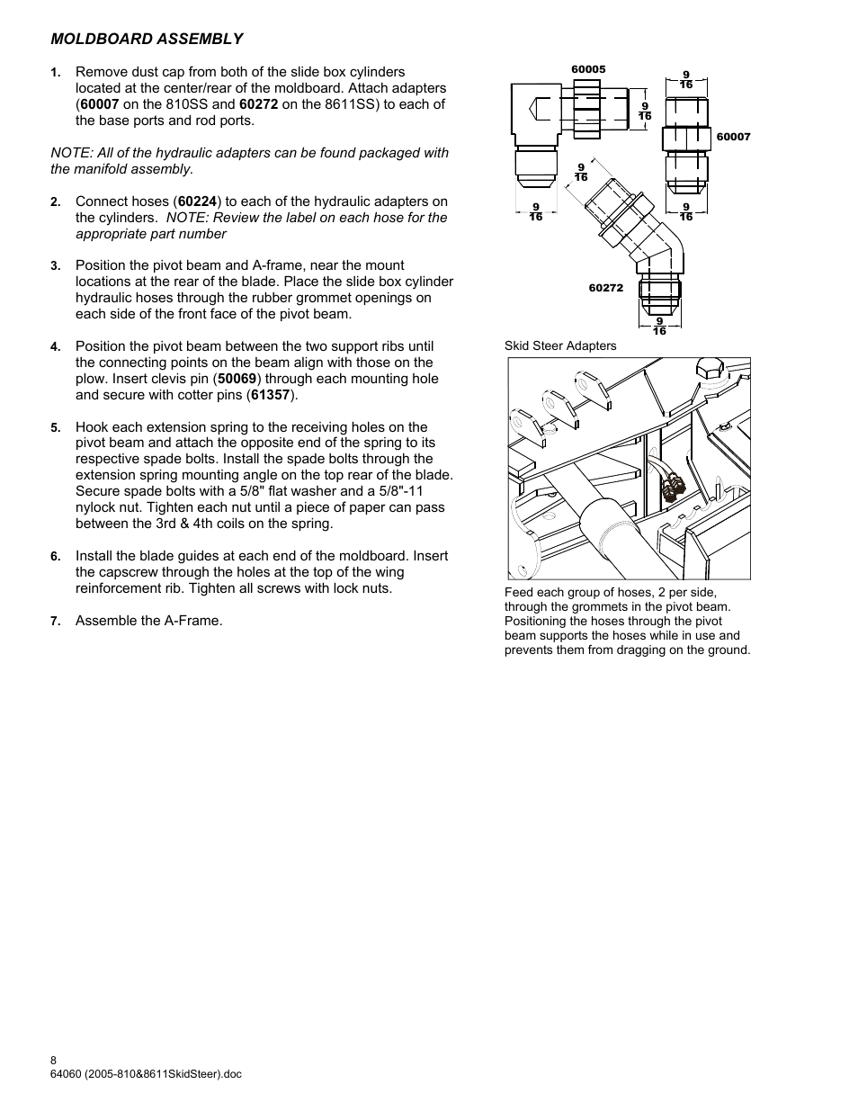 Moldboard assembly | Blizzard Entertainment Blizzard Power Plow 810SS User Manual | Page 8 / 32