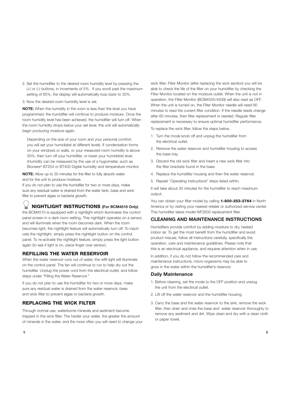 BIONAIRE BCM4509 User Manual | Page 6 / 11