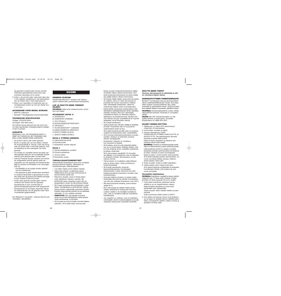 BIONAIRE BCM 3600 User Manual | Page 12 / 34