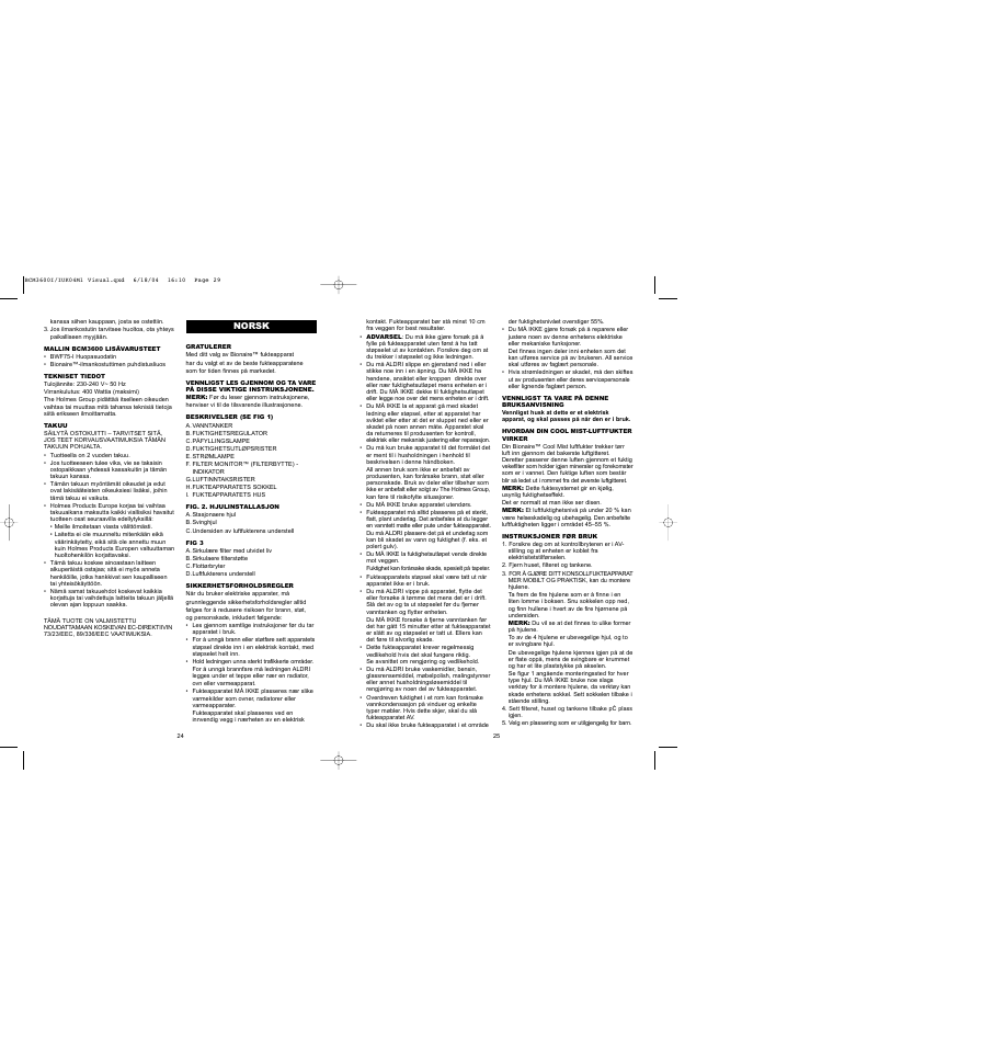 BIONAIRE BCM 3600 User Manual | Page 14 / 34