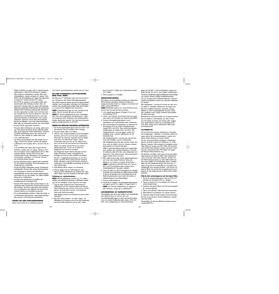 BIONAIRE BCM 3600 User Manual | Page 19 / 34