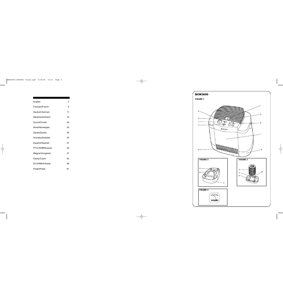 BIONAIRE BCM 3600 User Manual | Page 2 / 34