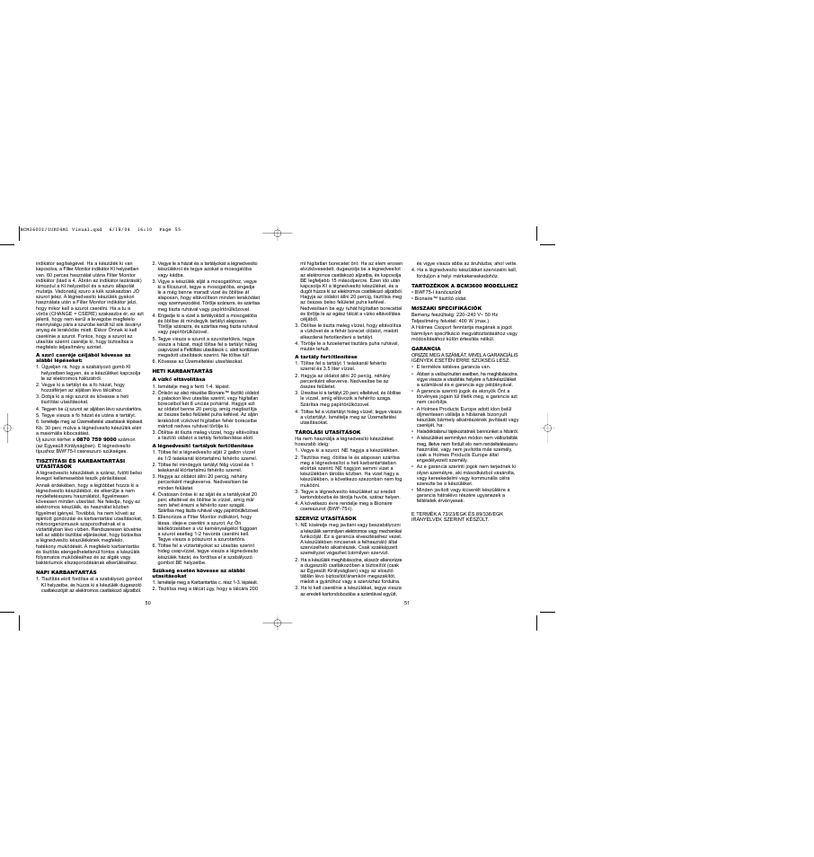 BIONAIRE BCM 3600 User Manual | Page 27 / 34