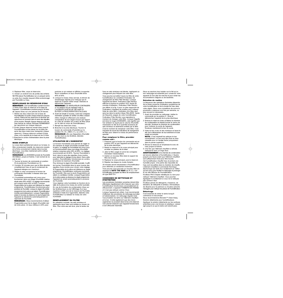 BIONAIRE BCM 3600 User Manual | Page 6 / 34