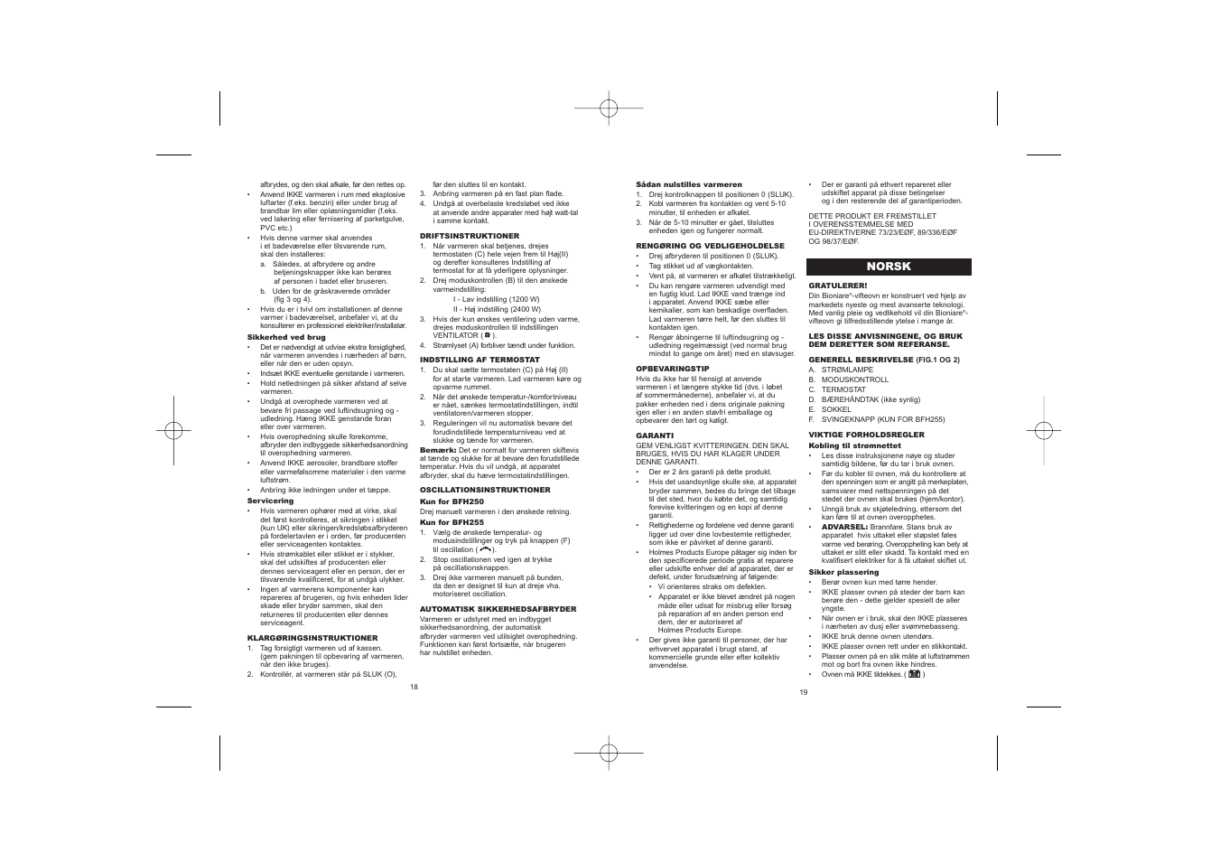 BIONAIRE BFH255 User Manual | Page 11 / 19