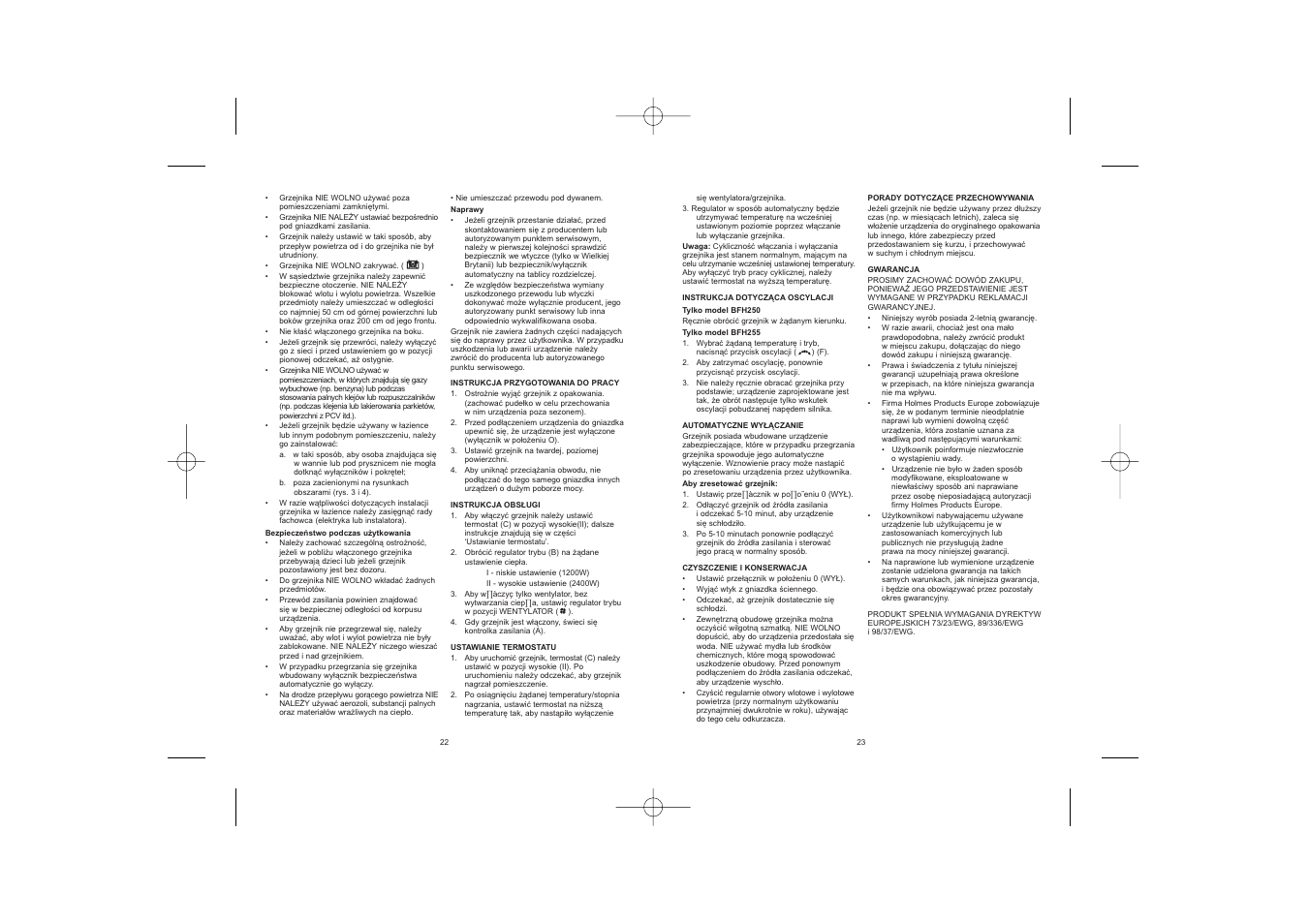 BIONAIRE BFH255 User Manual | Page 13 / 19
