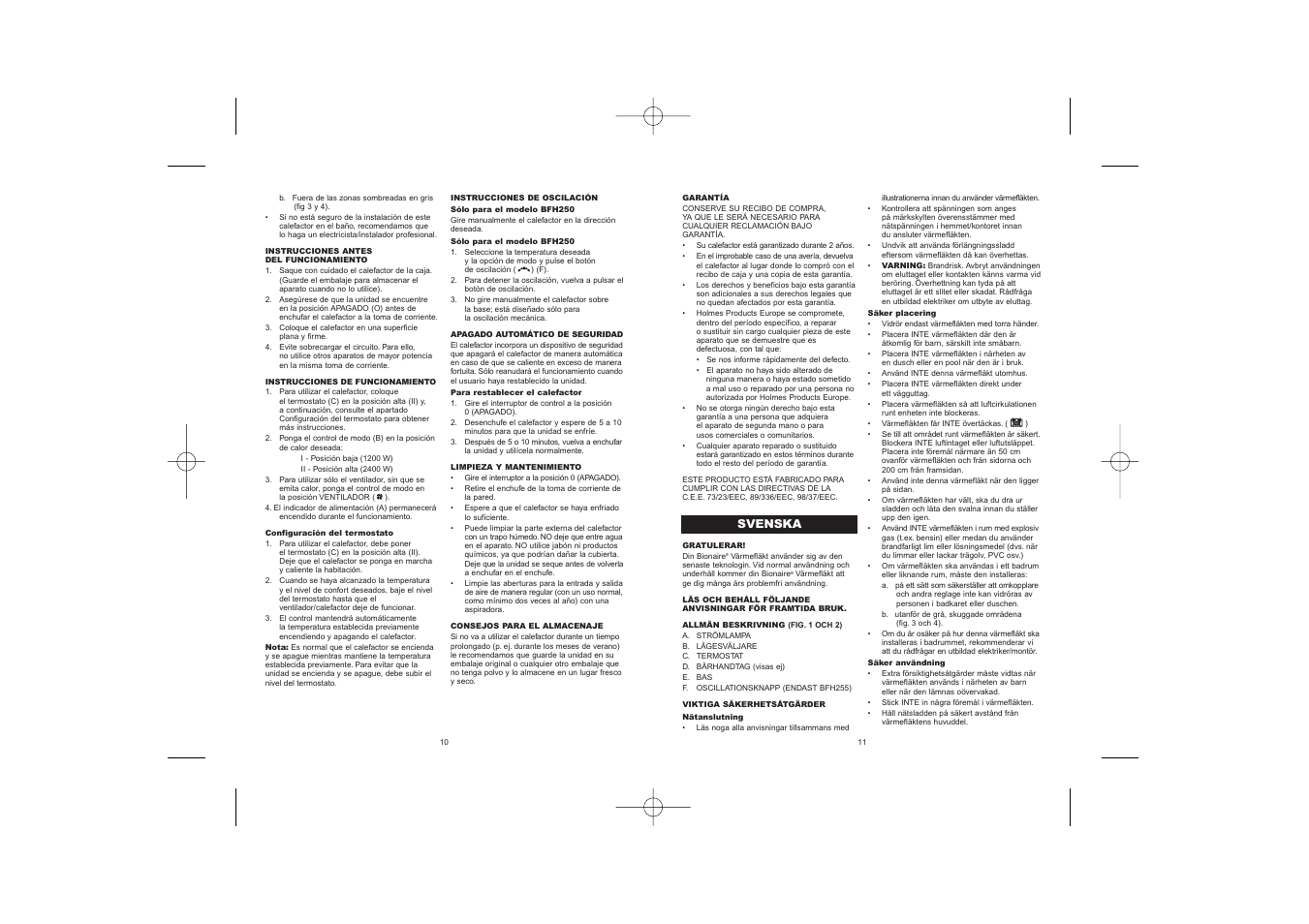 BIONAIRE BFH255 User Manual | Page 7 / 19
