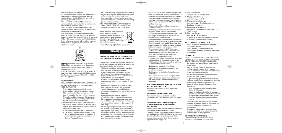 Français | BIONAIRE BT90R User Manual | Page 3 / 13