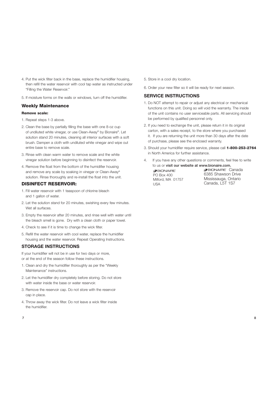 BIONAIRE BCM4510 User Manual | Page 9 / 11