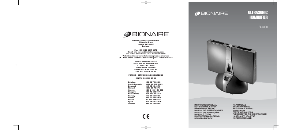 BIONAIRE BU4000 User Manual | 28 pages