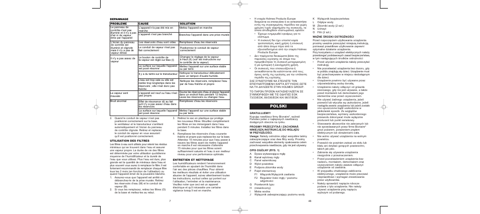 Polski | BIONAIRE BU4000 User Manual | Page 8 / 28