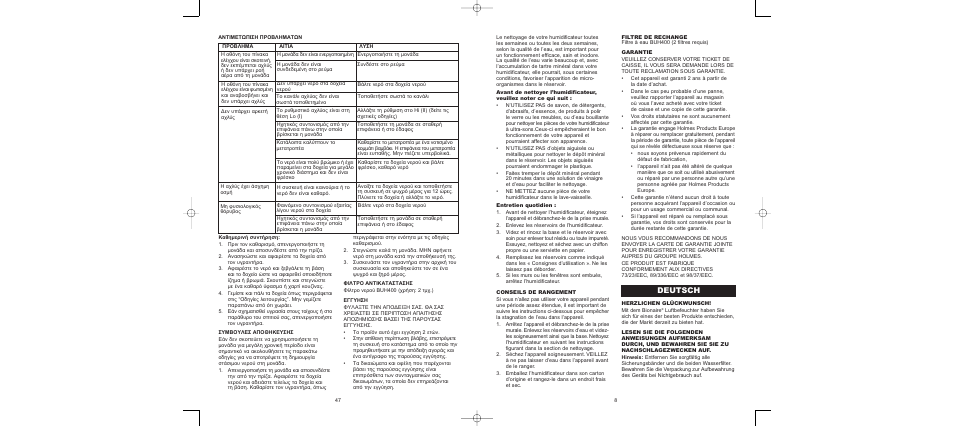 Deutsch | BIONAIRE BU4000 User Manual | Page 9 / 28