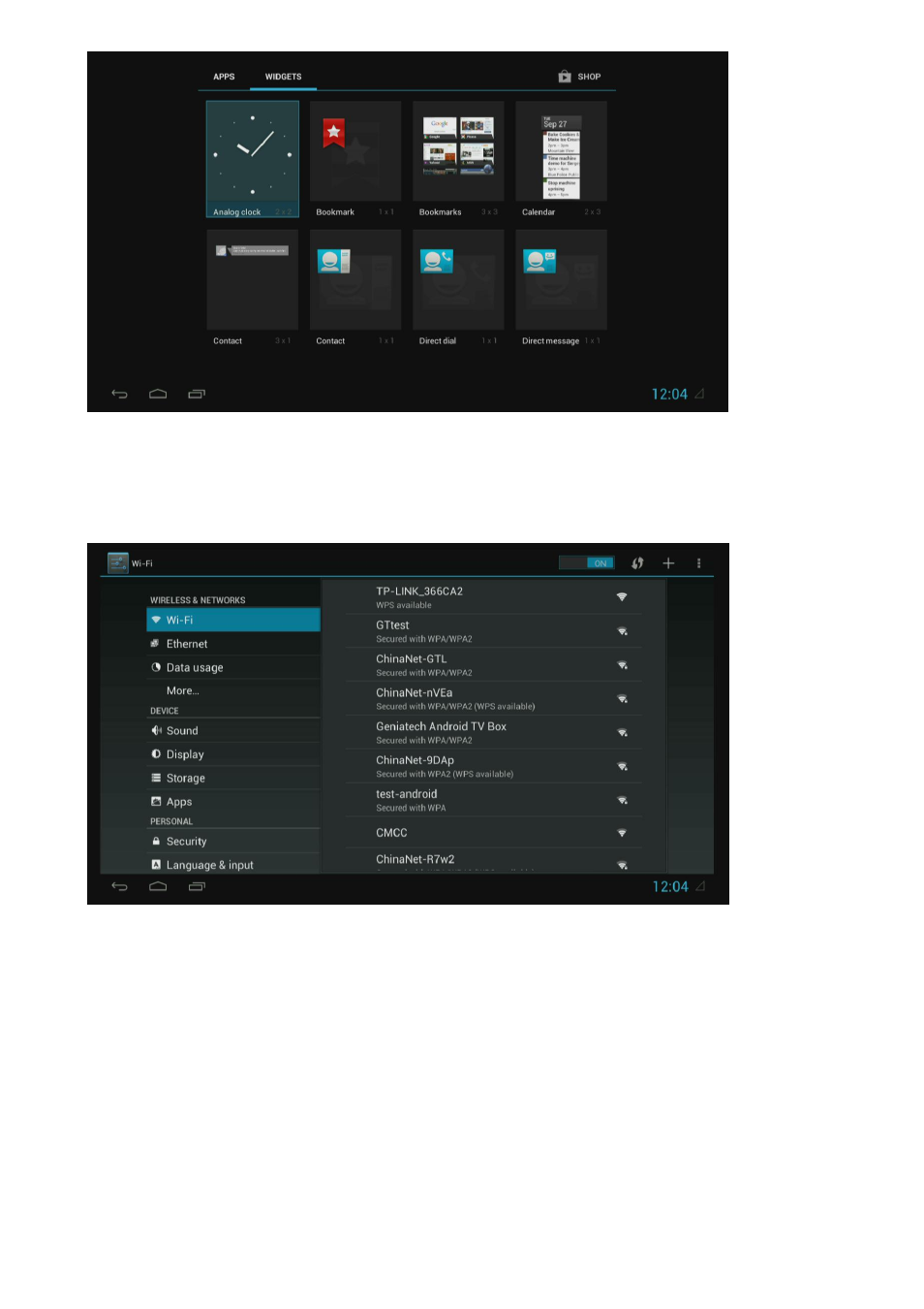 Settings | Geniatech ATV1200 User Manual | Page 7 / 23