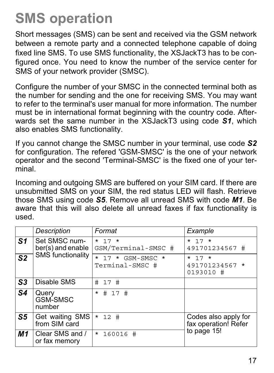 Sms operation | 4G Systems XSJack T3e User Manual | Page 17 / 33