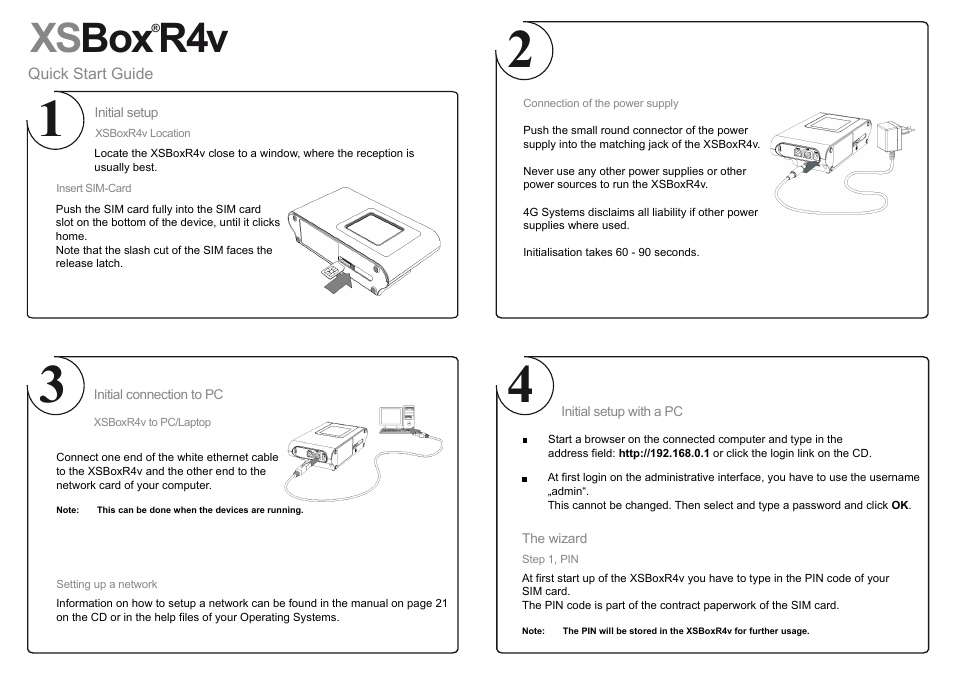 4G Systems XSBoxR4v User Manual | 2 pages