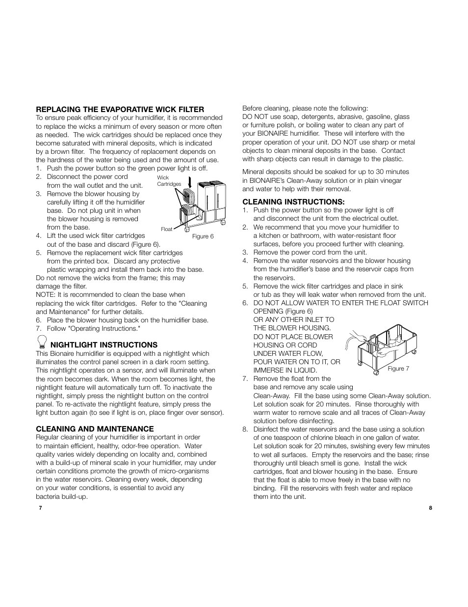 BIONAIRE W7 User Manual | Page 8 / 11