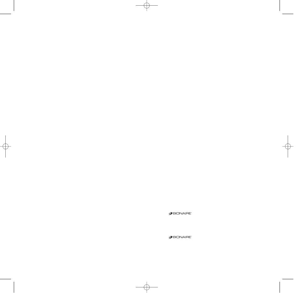 BIONAIRE BW2300 User Manual | Page 6 / 8