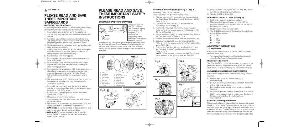 Please read and save these important safeguards | BIONAIRE BTF1616 User Manual | Page 2 / 2