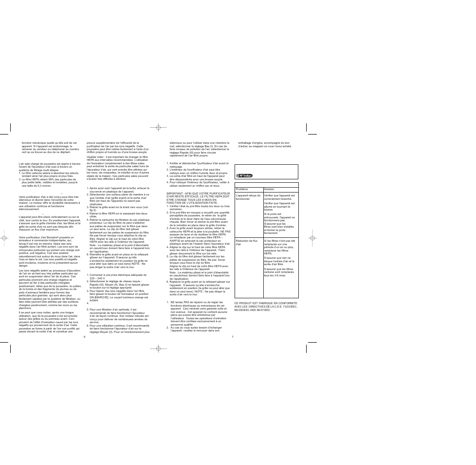 BIONAIRE BAP242 User Manual | Page 5 / 17