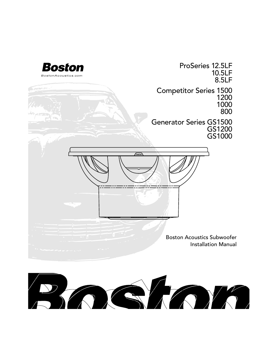 Boston Acoustics 1000 User Manual | 12 pages