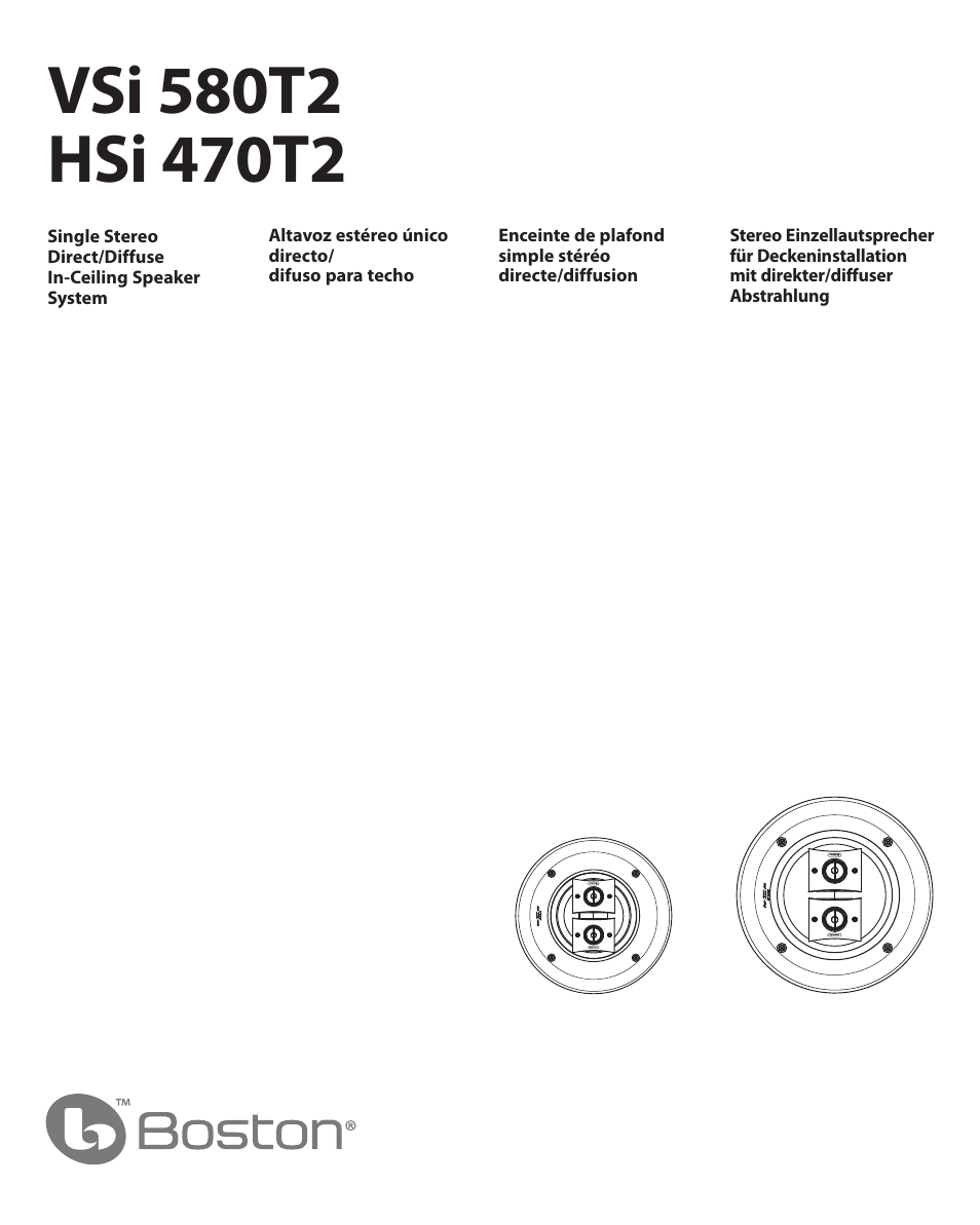Boston Acoustics VSi 580T2 User Manual | 21 pages