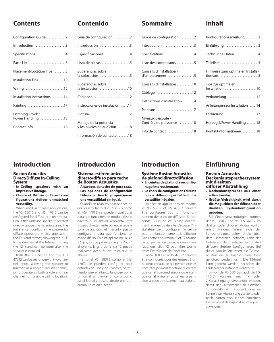 Boston Acoustics VSi 580T2 User Manual | Page 3 / 21
