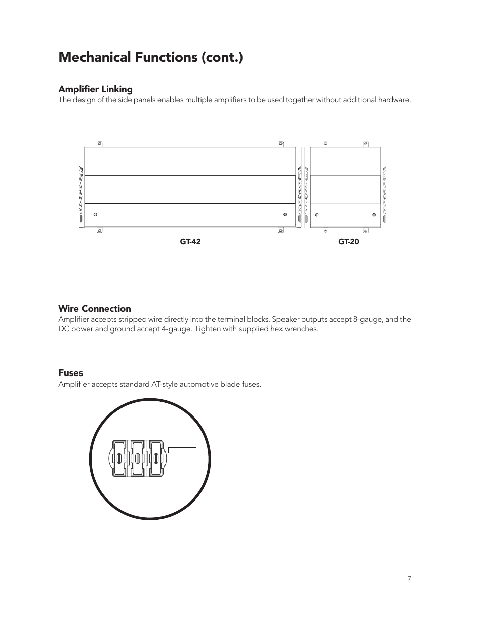 Mechanical functions (cont.) | Boston Acoustics GT-424-Channel User Manual | Page 7 / 19