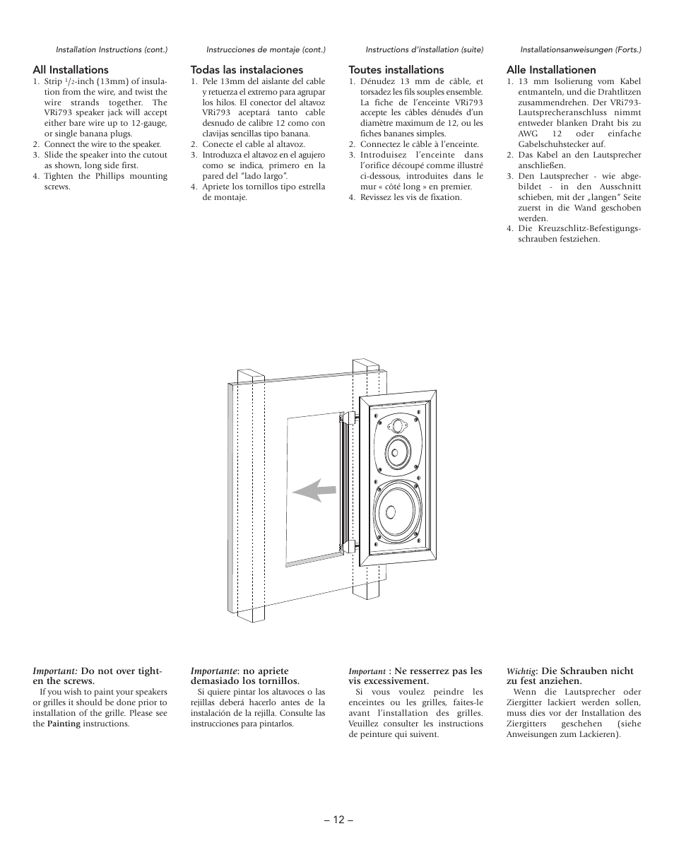 Boston Acoustics VRi793 User Manual | Page 12 / 16