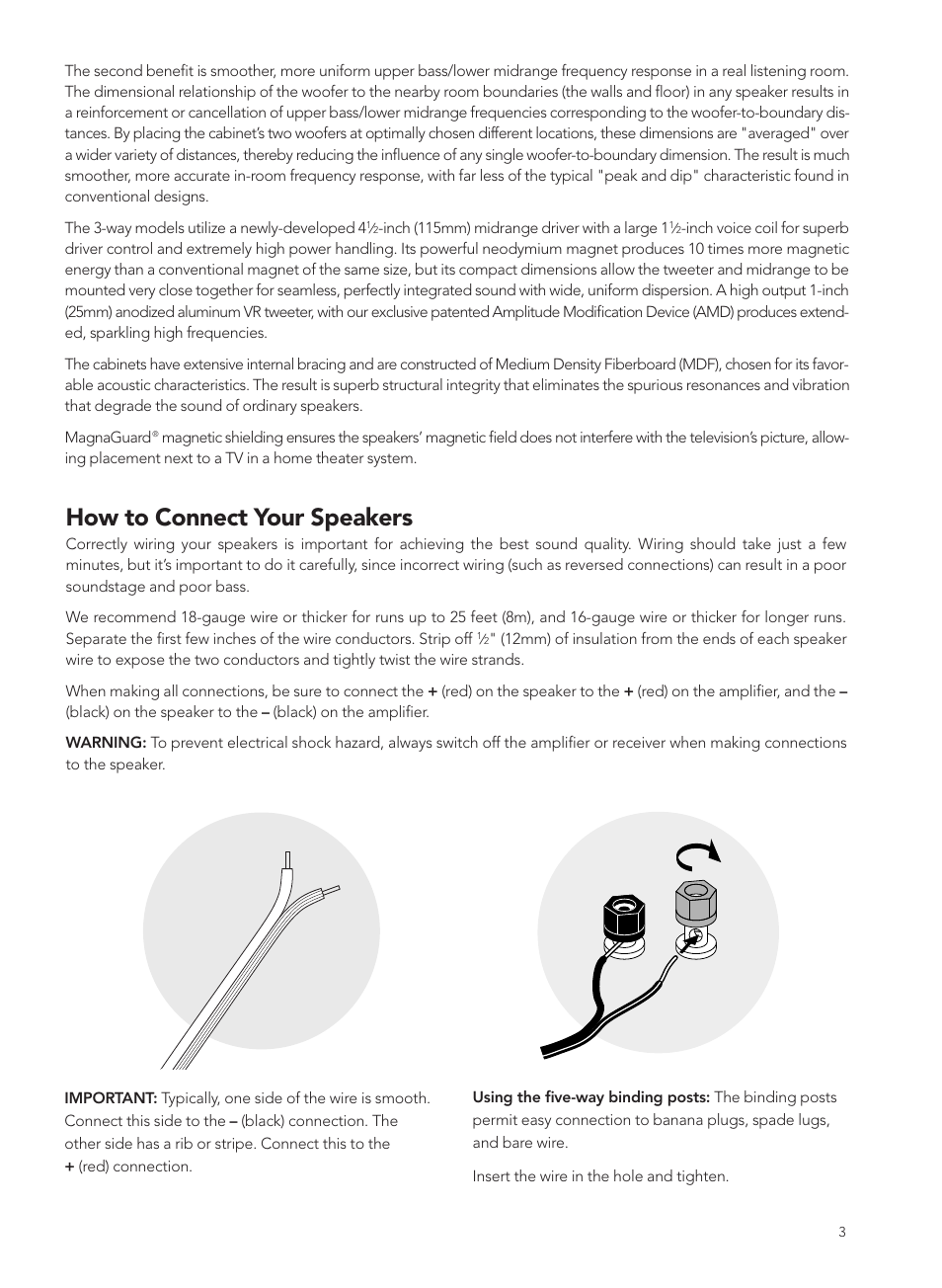 How to connect your speakers | Boston Acoustics VRC User Manual | Page 3 / 8