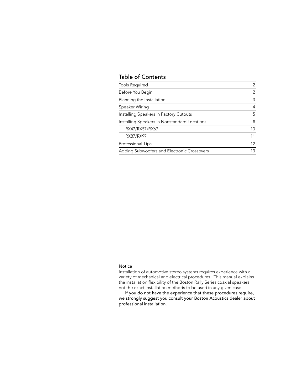 Boston Acoustics RX57DIN User Manual | Page 3 / 16