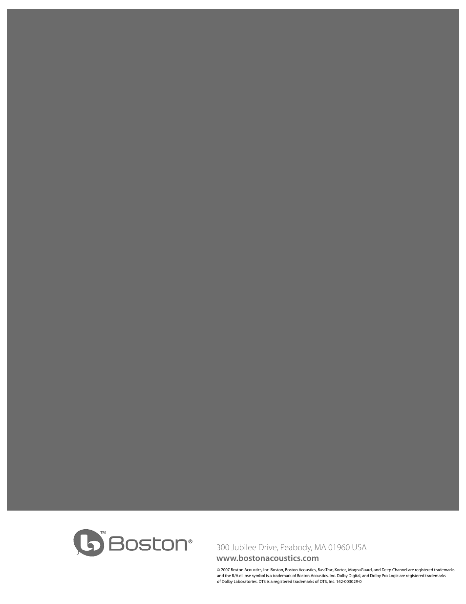 Boston Acoustics Horizon Series HS225 User Manual | Page 8 / 8