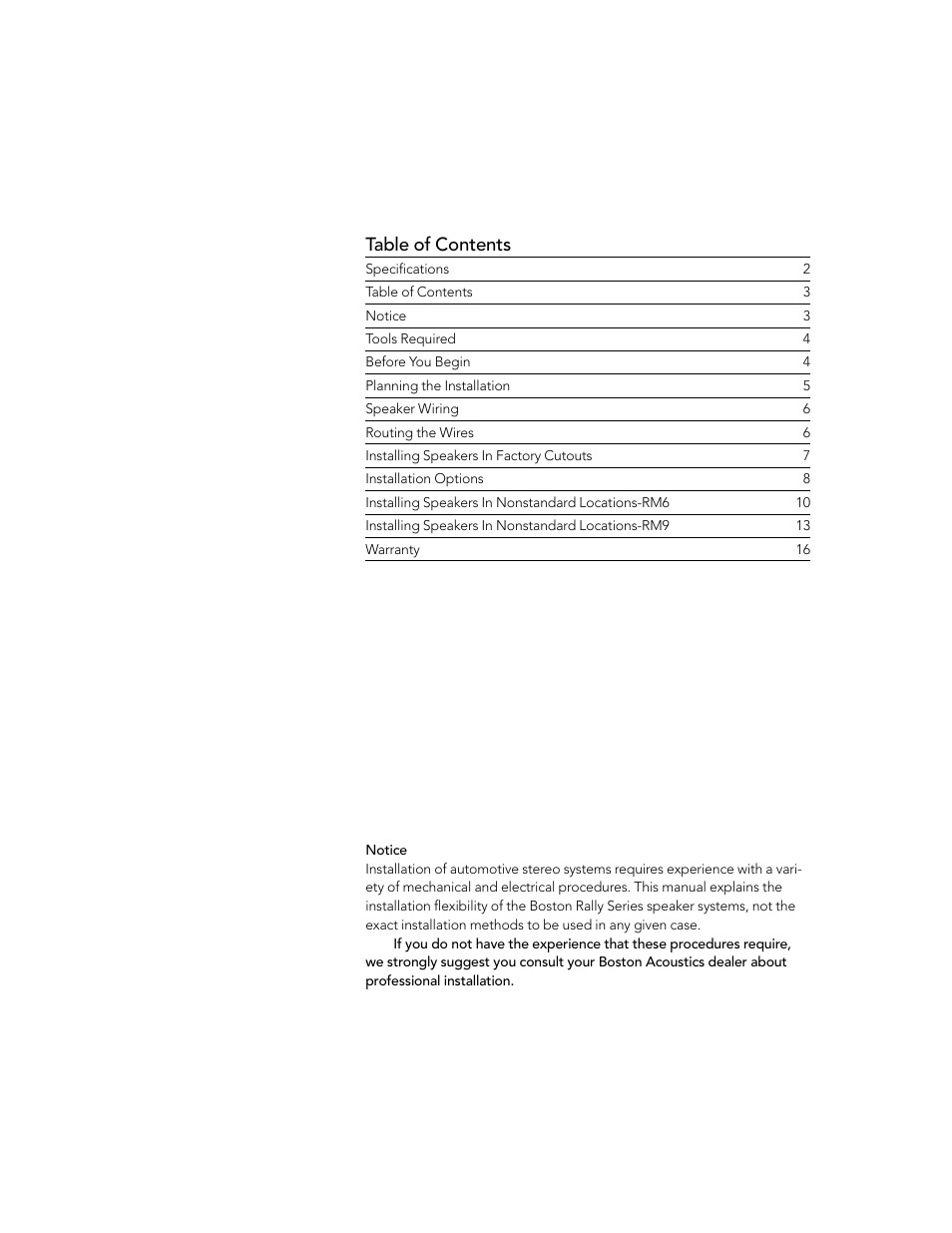 Boston Acoustics RALLY RM9 User Manual | Page 3 / 16