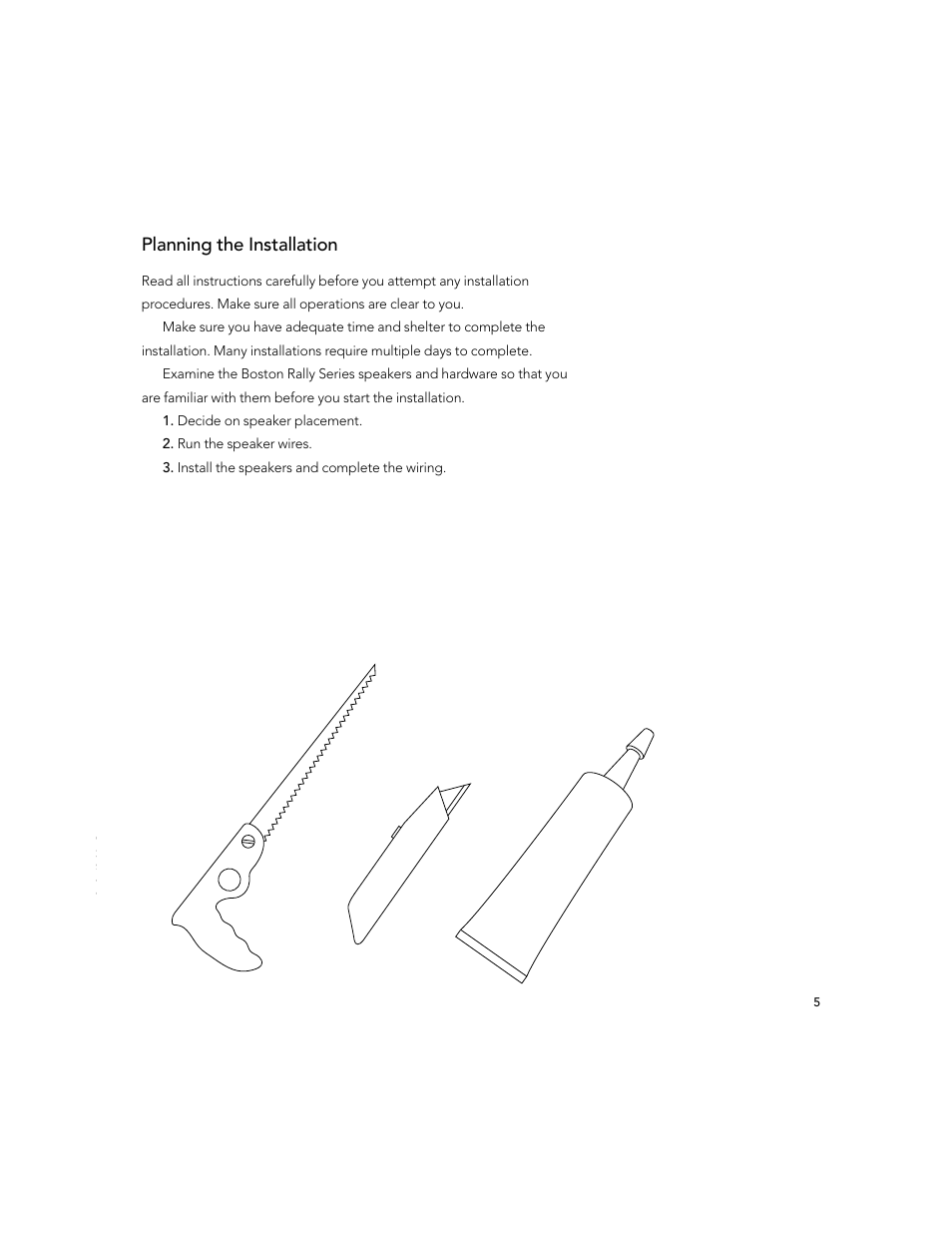Planning the installation | Boston Acoustics RALLY RM9 User Manual | Page 5 / 16