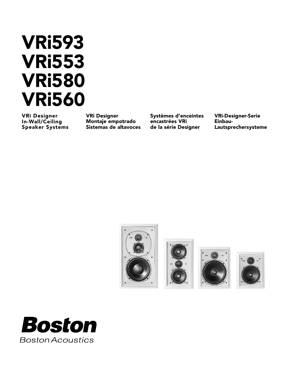 Boston Acoustics VRi553 User Manual | 16 pages