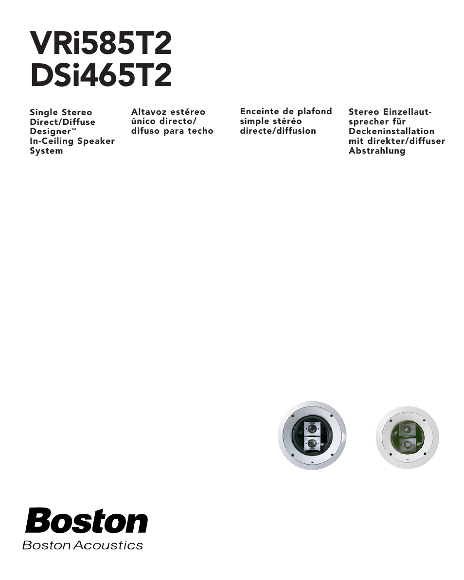 Boston Acoustics DSi465T2 User Manual | 20 pages