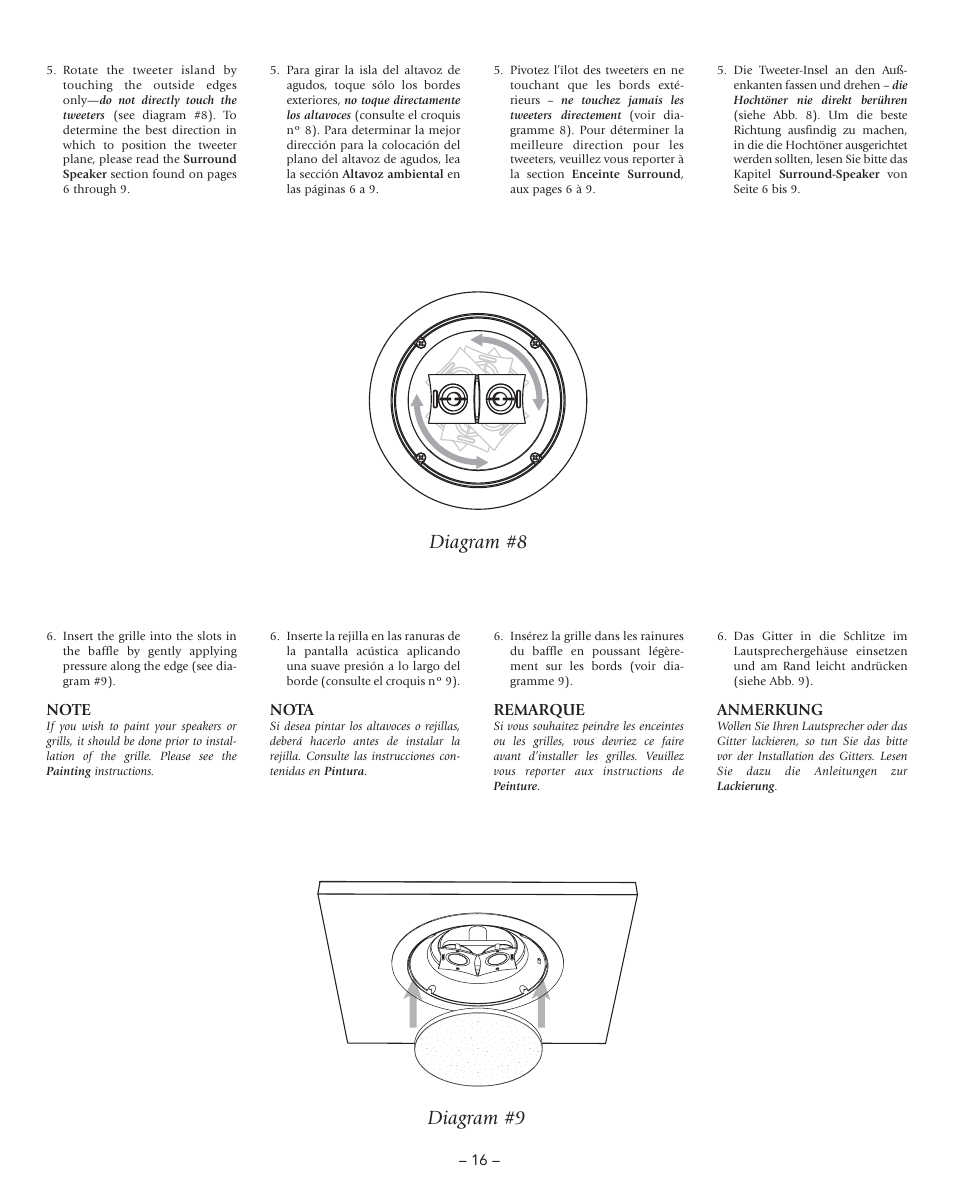 Diagram #8 diagram #9 | Boston Acoustics DSi465T2 User Manual | Page 16 / 20