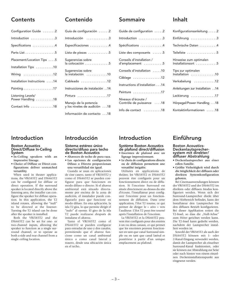 Boston Acoustics DSi465T2 User Manual | Page 3 / 20